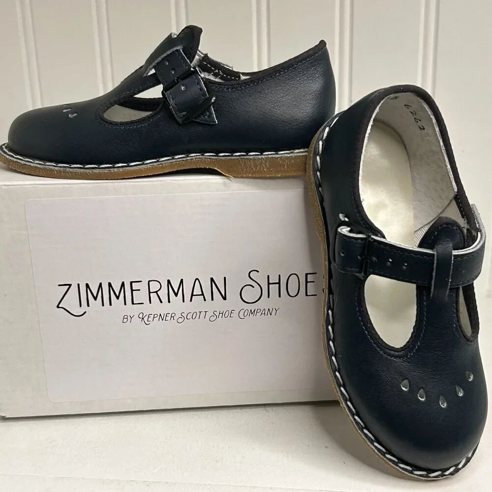 Zimmerman Flora t-Strap in Navy Toddler Girls Mary Janes Size 6.5 Toddler N